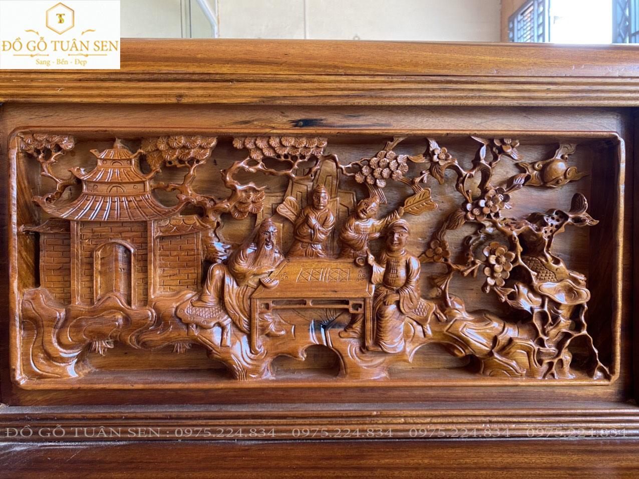 Thông tin chi tiết về bộ trường kỷ gỗ gụ ta chạm tích 
