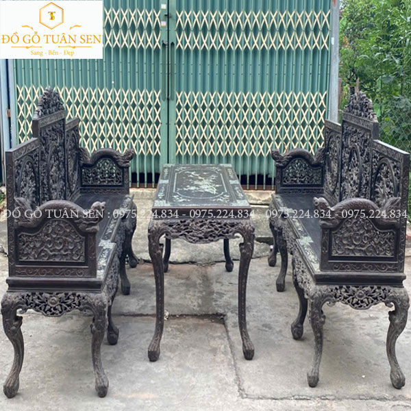 Bộ trường kỷ Huế gỗ gụ V01
