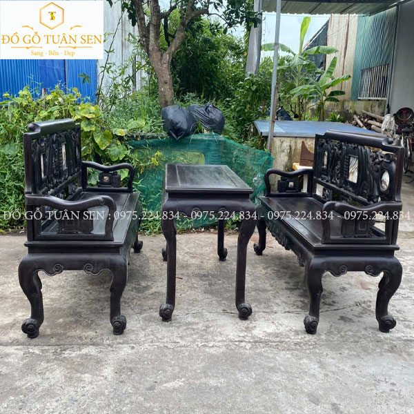 .bộ bàn ghế trường kỷ tam sơn gỗ gụ 