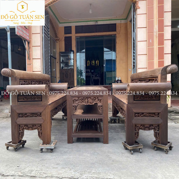 Bộ trường kỷ Khổng Lồ gỗ gụ No1