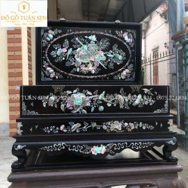 Tráp siêu to gỗ gụ khảm ốc 