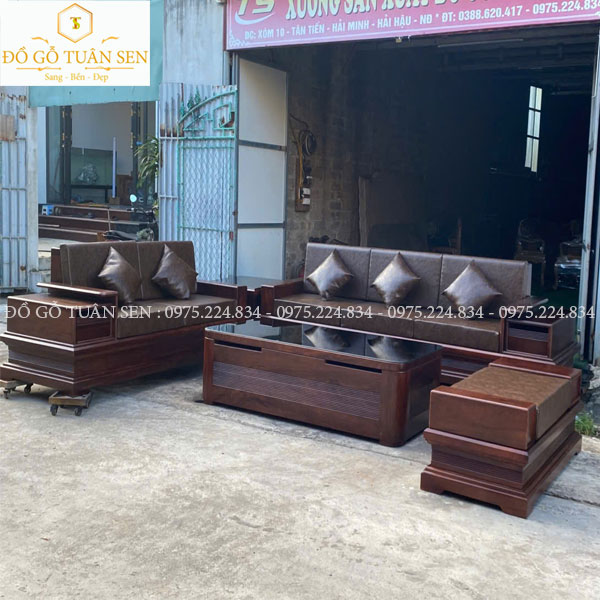 Bộ sofa gỗ hương chân pháo đẳng cấp