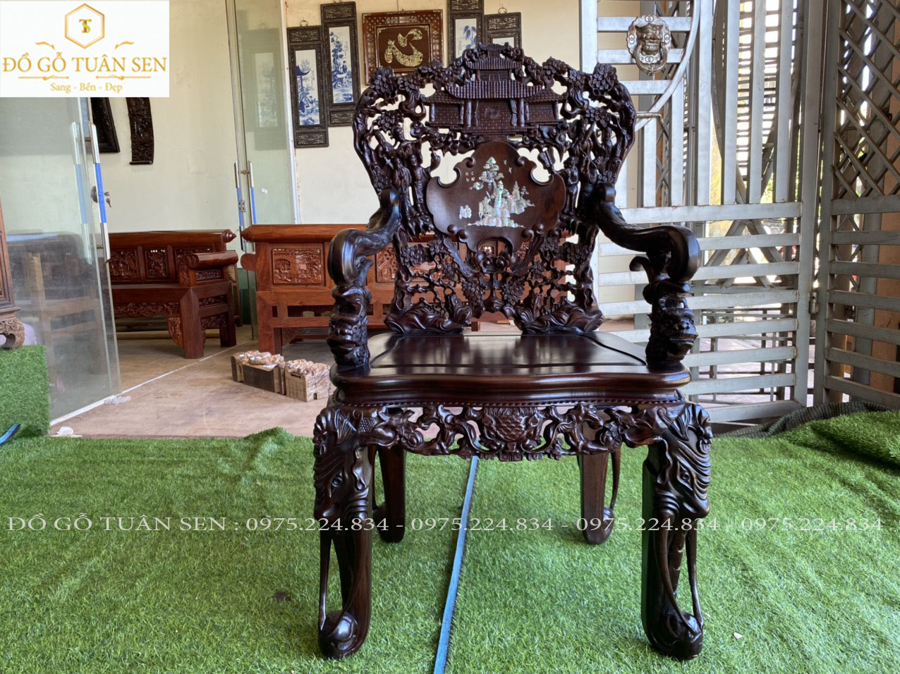 Thông tin kích thước bộ ghế bát tiên 7 món gỗ gụ 