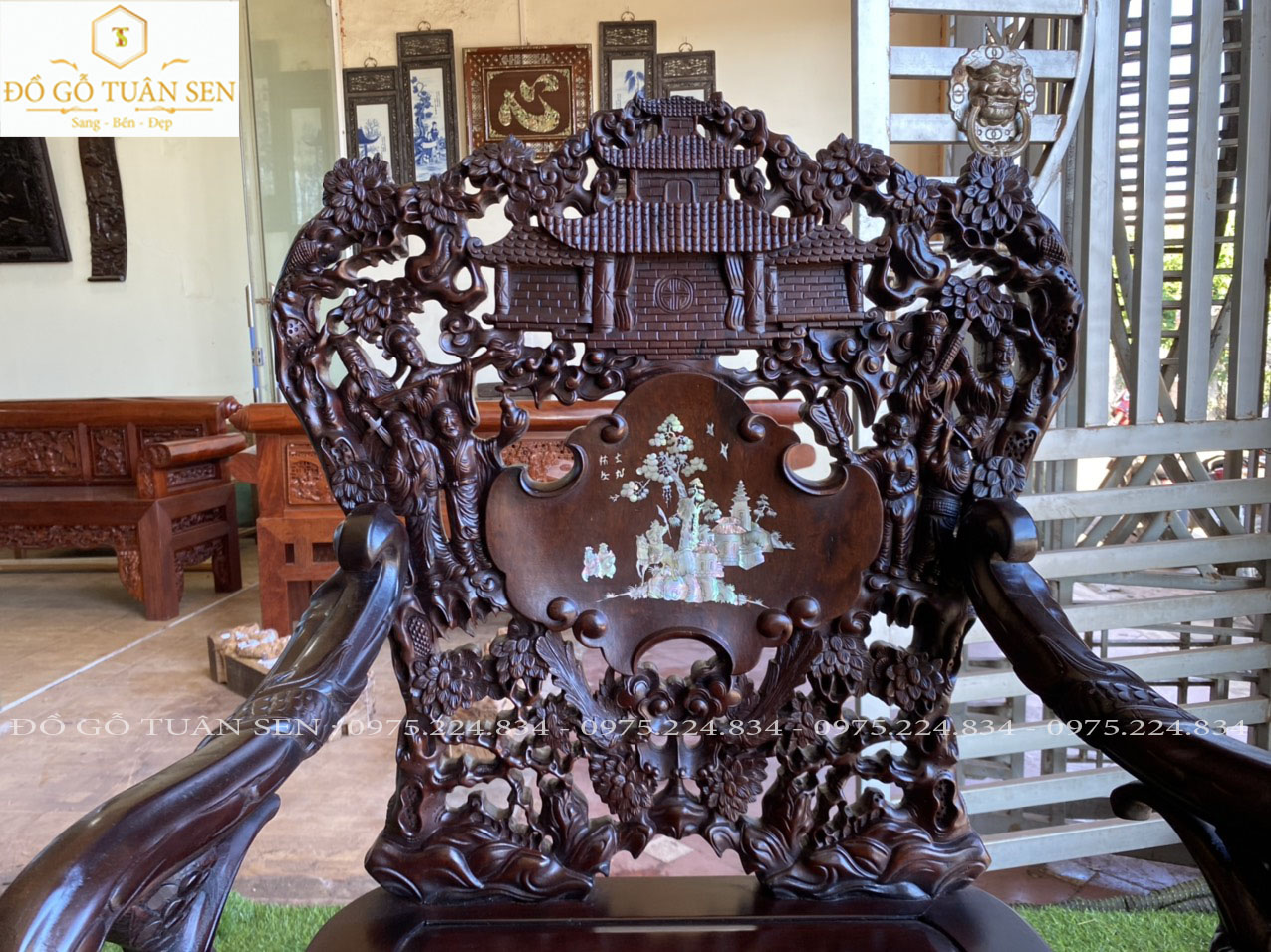 Thông tin kích thước bộ ghế bát tiên 7 món gỗ gụ 