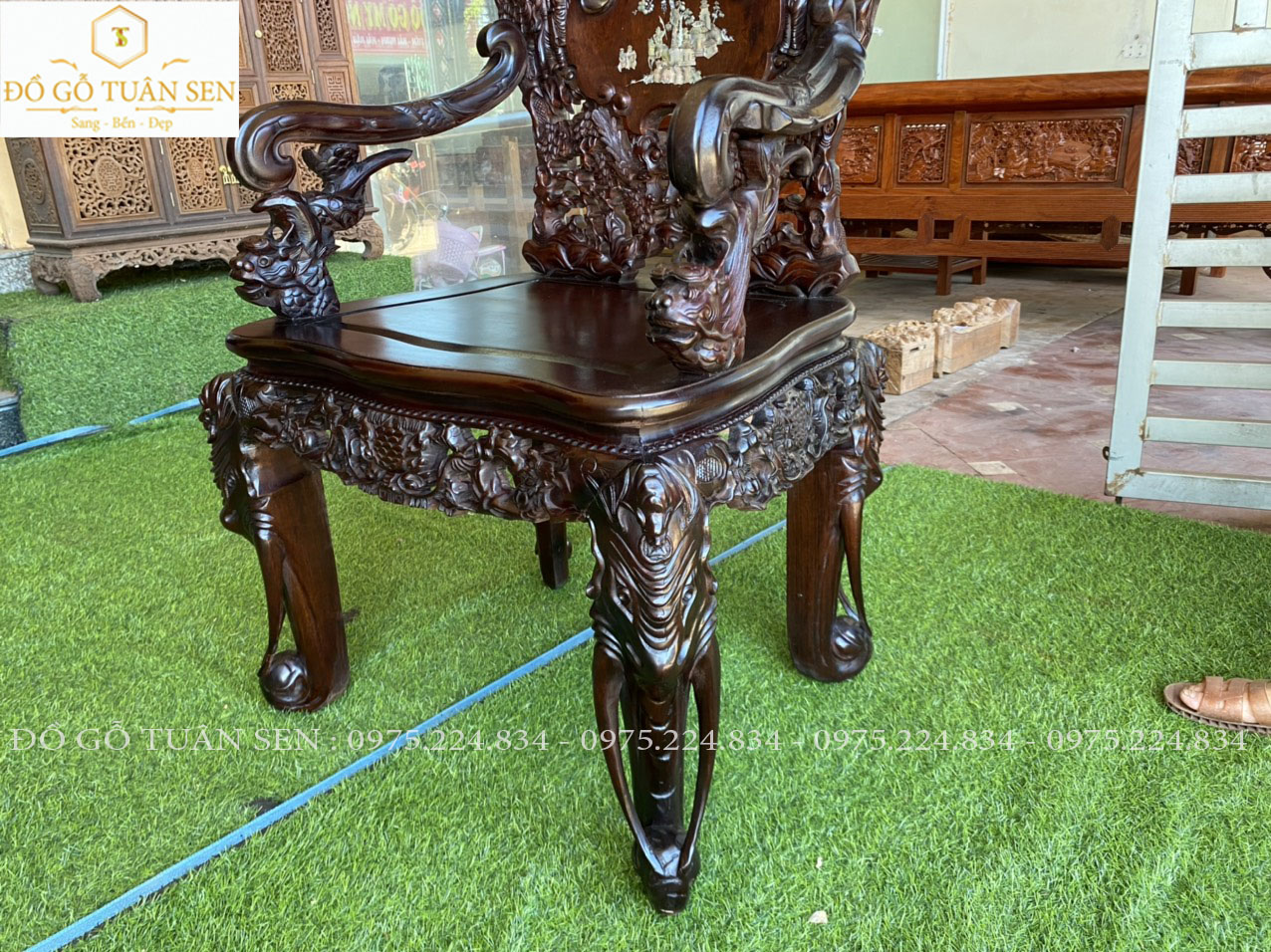 Thông tin kích thước bộ ghế bát tiên 7 món gỗ gụ 