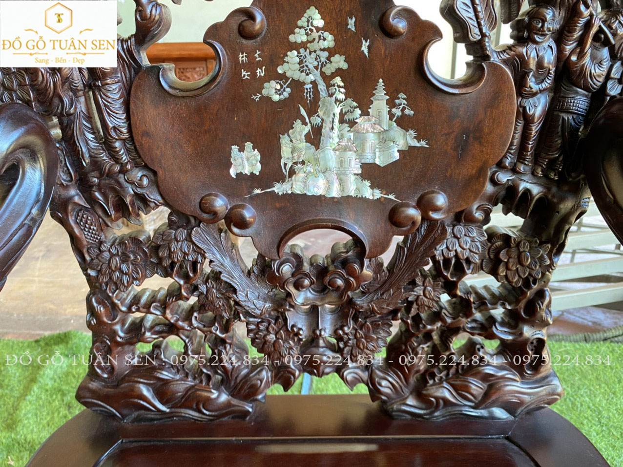 Thông tin kích thước bộ ghế bát tiên 7 món gỗ gụ 