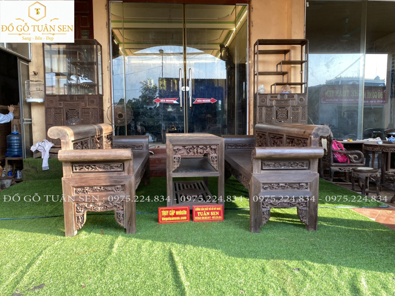 Bộ trường kỷ gỗ gụ cũ đẹp nhất 2023