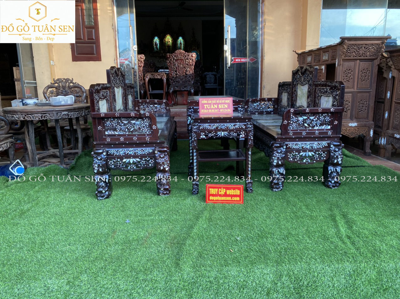 TRƯỜNG KỶ TAM SƠN KHẢM ỐC GỖ GỤ