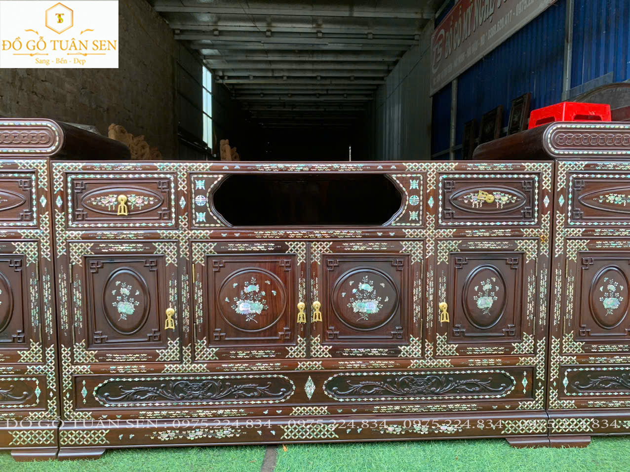 Kệ tủ ti vi khảm ốc