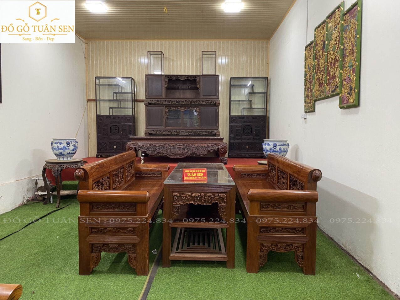 chất liệu thông tin kích thước bộ trường đại chạm tích tam quốc s160