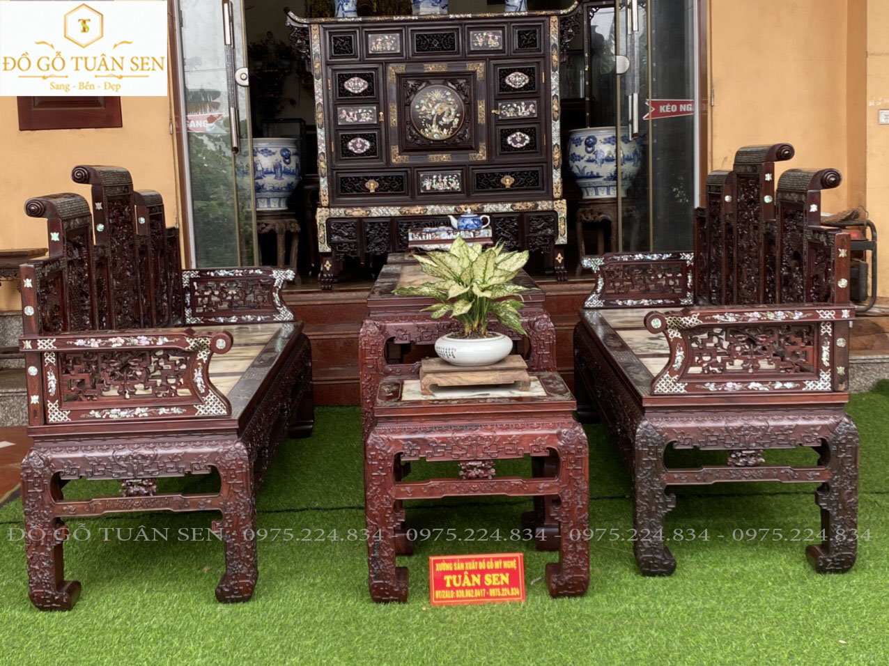 BỘ GHẾ TRƯỜNG KỶ GỖ CẨM LAI 