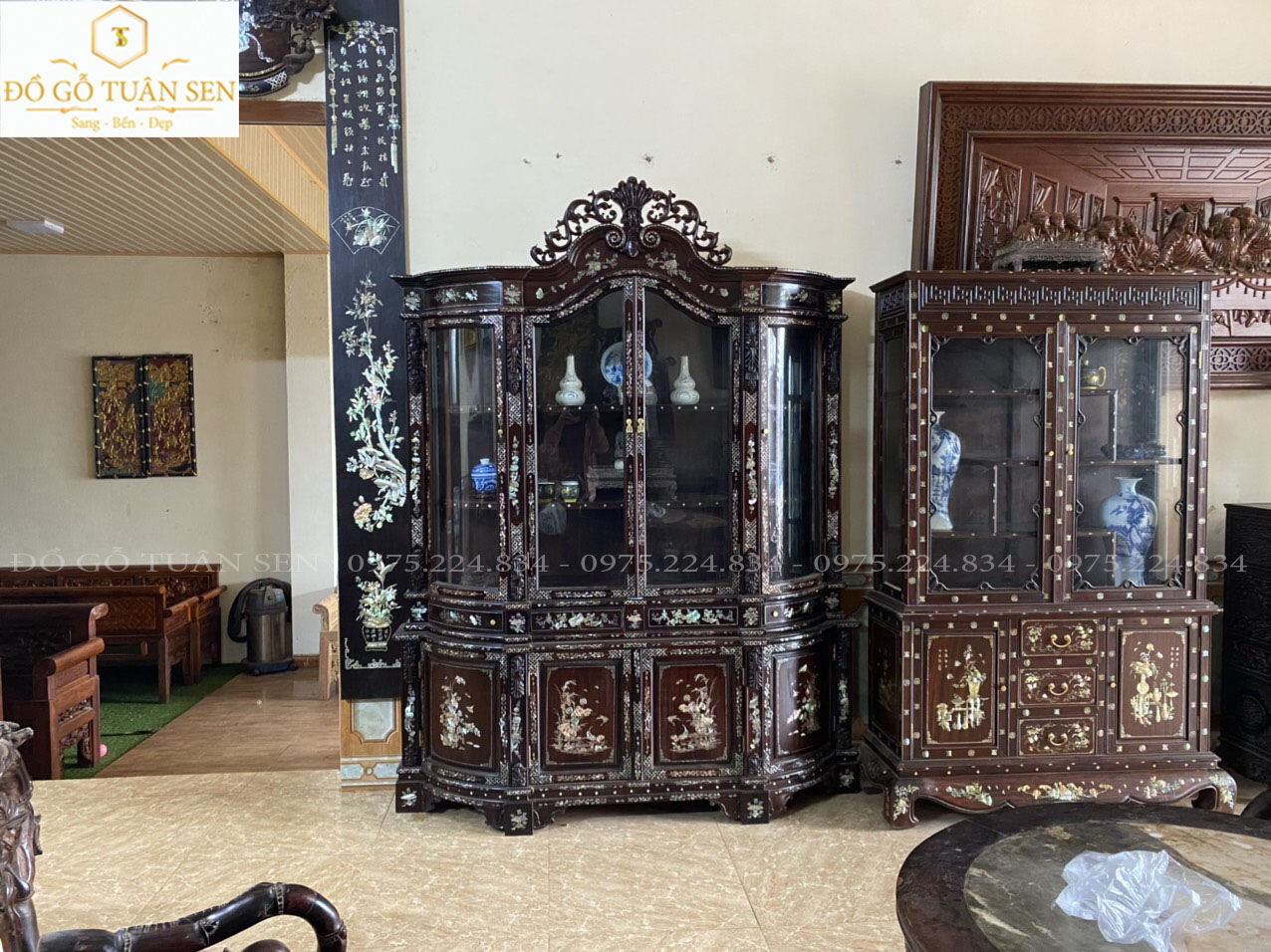 TỦ BÀY ĐỒ KHẢM ỐC  ĐẸP  