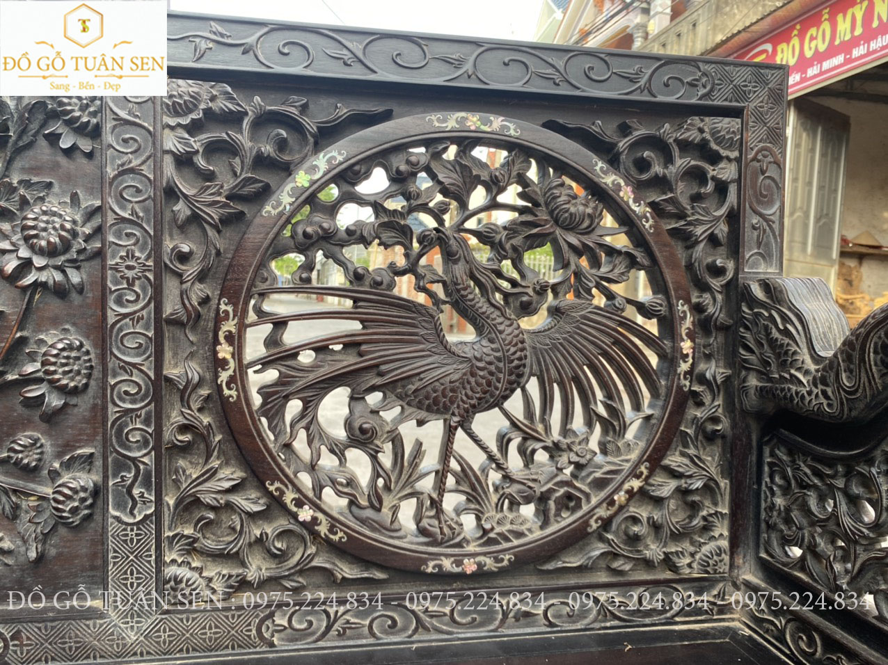 Hình ảnh Bộ trường kỷ huế gỗ gụ khảm ốc dáng đẹp nhất 2023