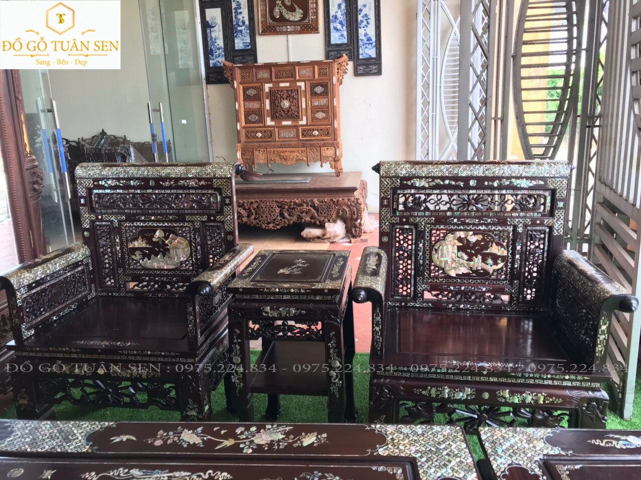 hình ảnh bộ trương huế khảm ốc đẹp