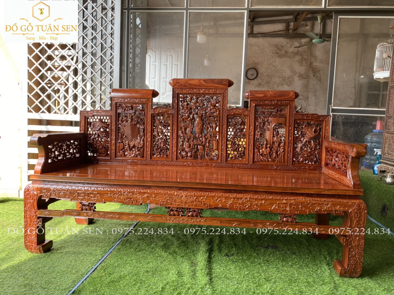 Hình ảnh chi tiết bộ trường kỷ gỗ cẩm lai đẹp nhất 2023