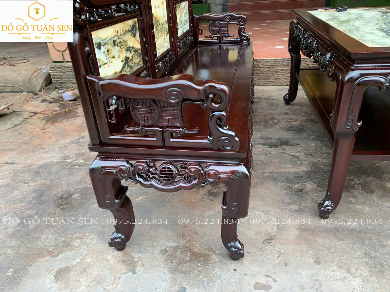 Hình ảnh bộ trường đục 2 mặt gỗ gụ 