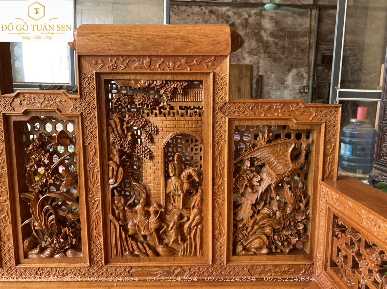 Hình ảnh chi tiết bộ trường kỷ 7 nô gỗ gụ 