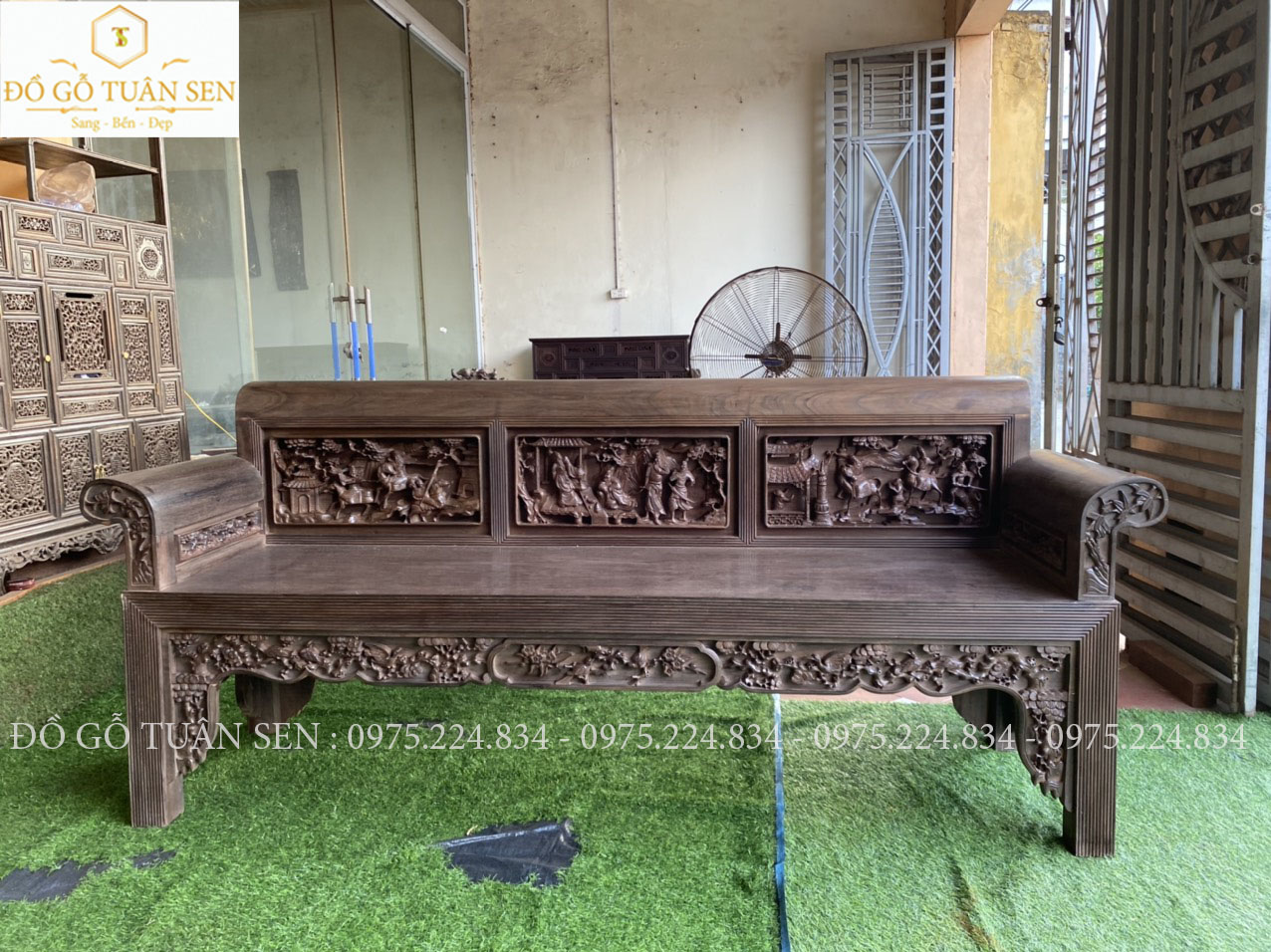 Hình ảnh chi tiết Bộ trường kỷ gỗ gụ cũ đẹp nhất 2023