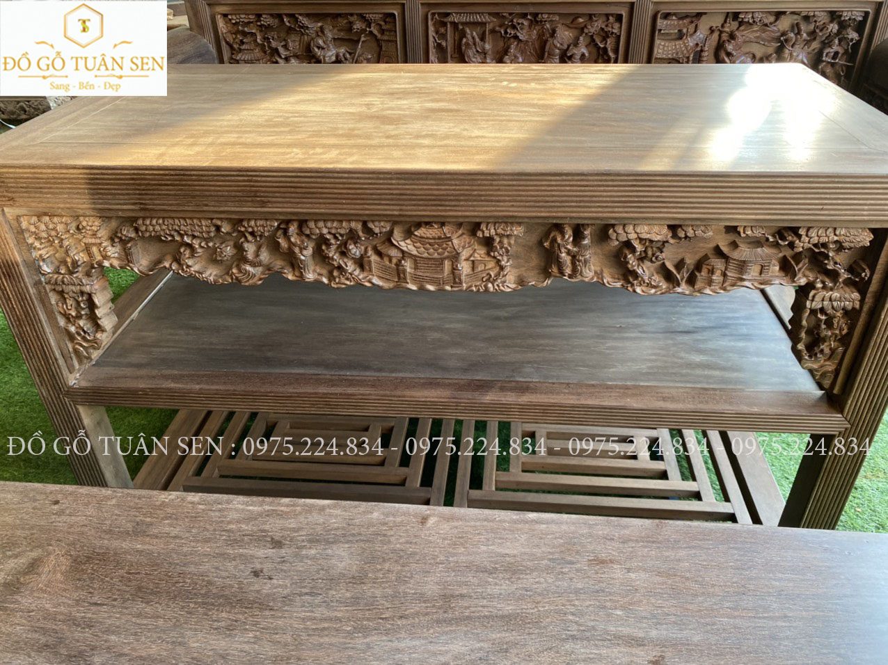 Hình ảnh chi tiết Bộ trường kỷ gỗ gụ cũ đẹp nhất 2023