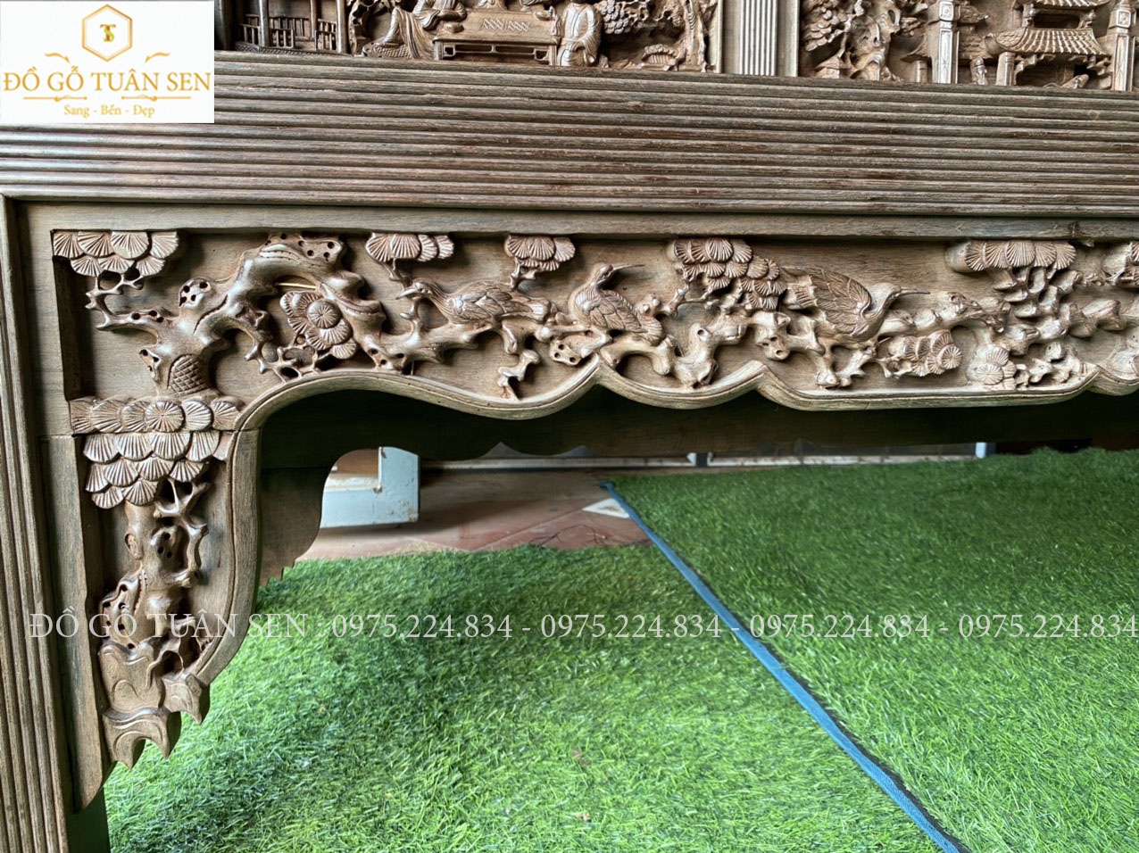 Hình ảnh chi tiết Bộ trường kỷ gỗ gụ cũ đẹp nhất 2023