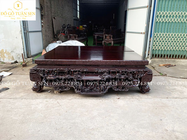 Hình ảnh sập gỗ gụ đục tay