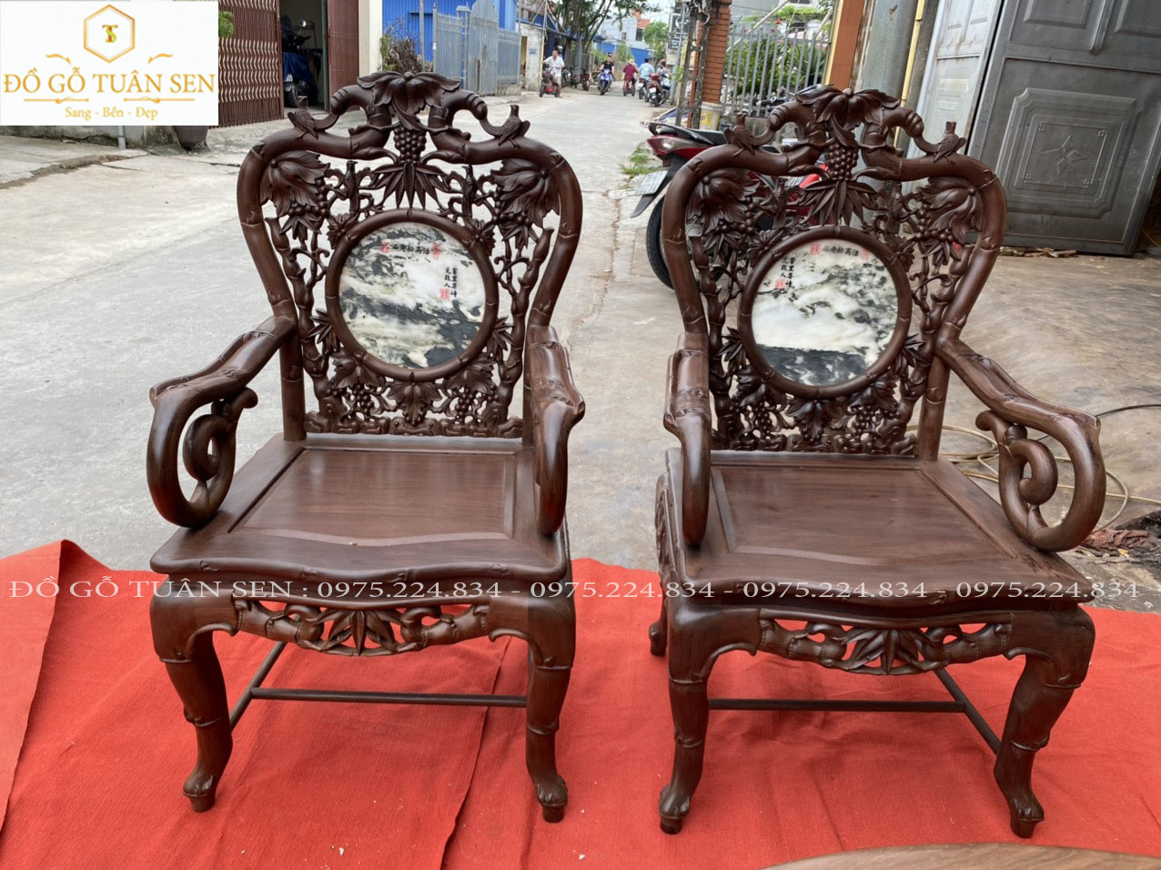 Mua  Bộ bàn ghế trúc kép gỗ gụ 7 món của đồ gỗ Tuân sen   