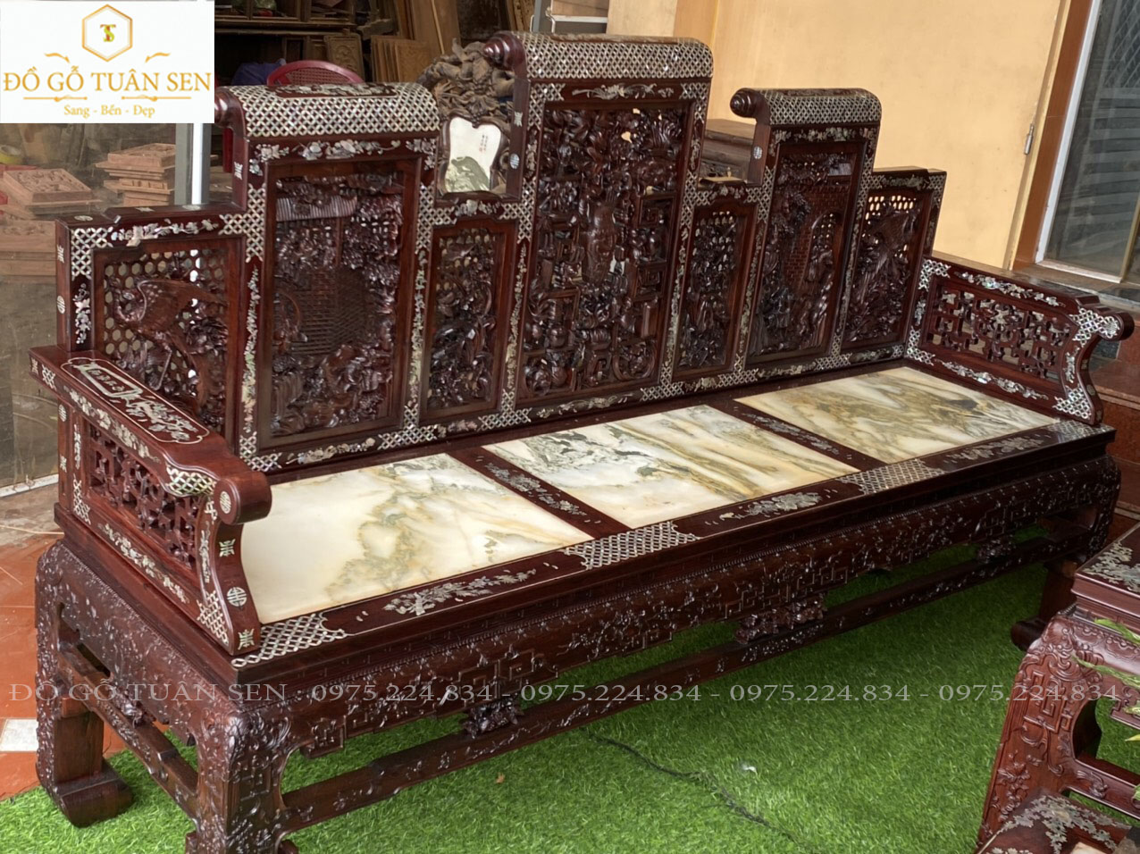 Mua bộ ghế trường kỷ gỗ cẩm lai tại đồ gỗ Tuân Sen 