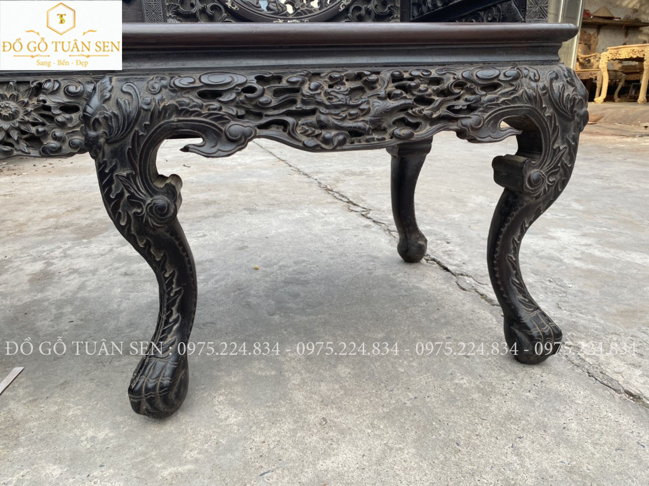 Mua Bộ trường kỷ huế gỗ gụ khảm ốc dáng đẹp nhất 2023 của đồ gỗ Tuân Sen 