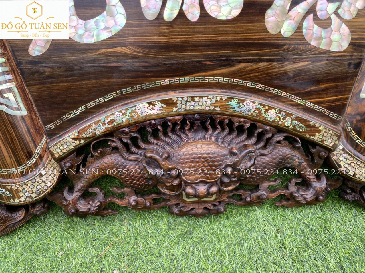 Mua cuốn thư gỗ mun khảm ốc  đẹp của đồ gỗ Tuân Sen 