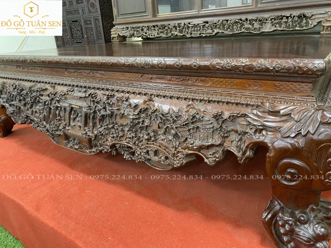 Mua sập gỗ chạm tích đẹp tại cửa hàng gỗ Tuân Sen