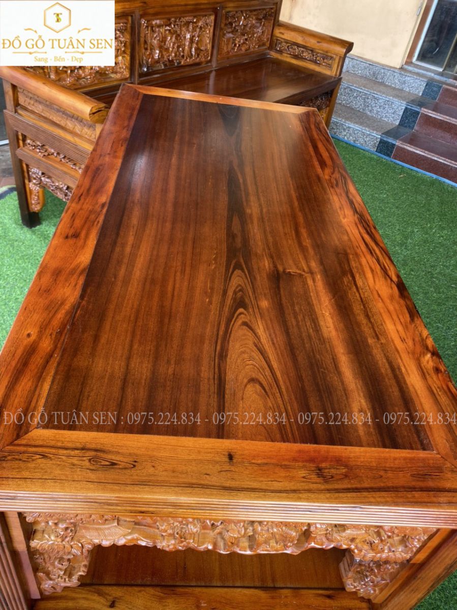 Mua trường kỷ gỗ gụ ta chạm tích của đồ gỗ Tuân Sen : 