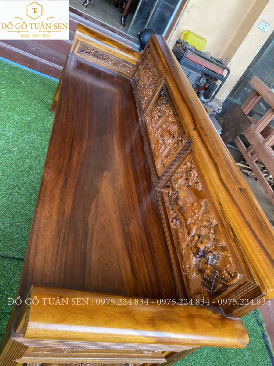 Mua trường kỷ gỗ gụ ta chạm tích của đồ gỗ Tuân Sen : 