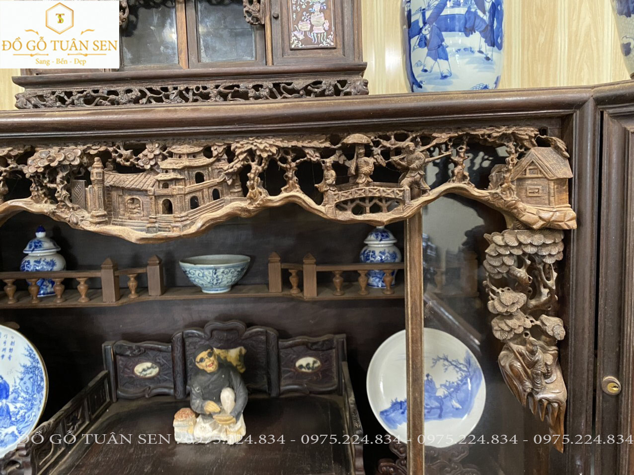 Mua Tủ chè cánh cong khảm ốc của đồ gỗ Tuân Sen 