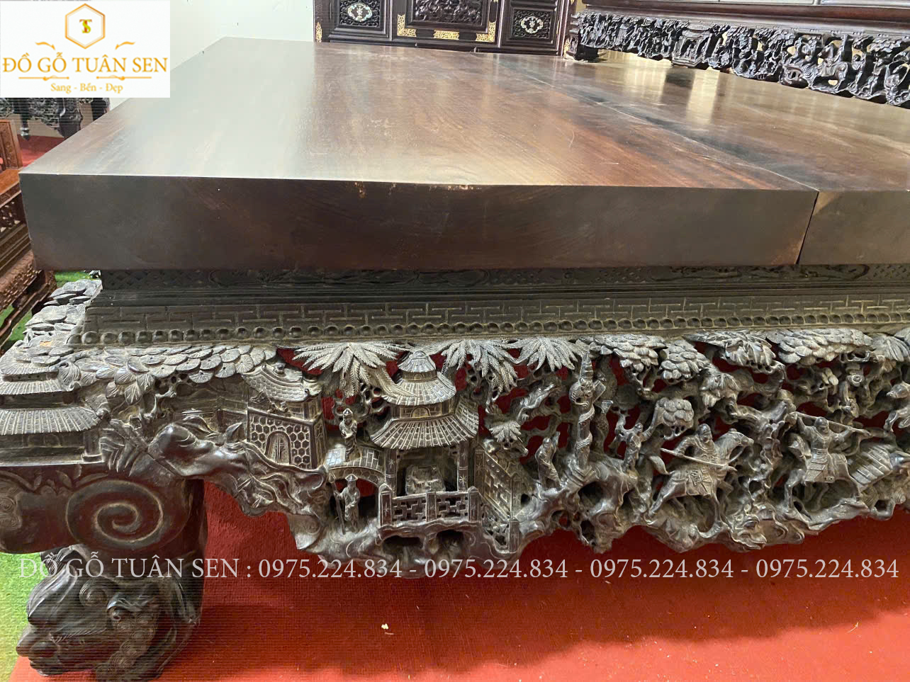 Nét đẹp tinh tế của bộ sập đục tích gỗ gụ 