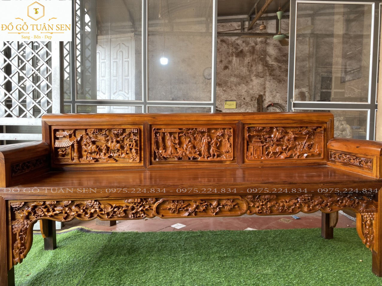 Thông tin chi tiết về bộ trường kỷ gỗ gụ ta chạm tích 