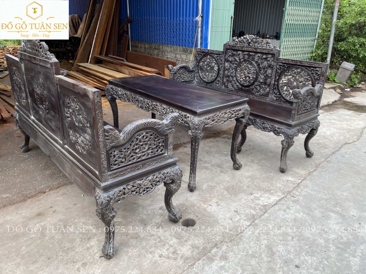 Thông tin kích thước Bộ bàn ghế trường kỷ huế dáng đẹp nhất hiện nay 