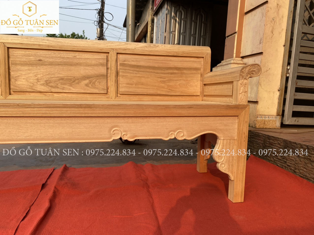 Thông tin kích thước bộ trường kỷ trơn gỗ gụ T23 